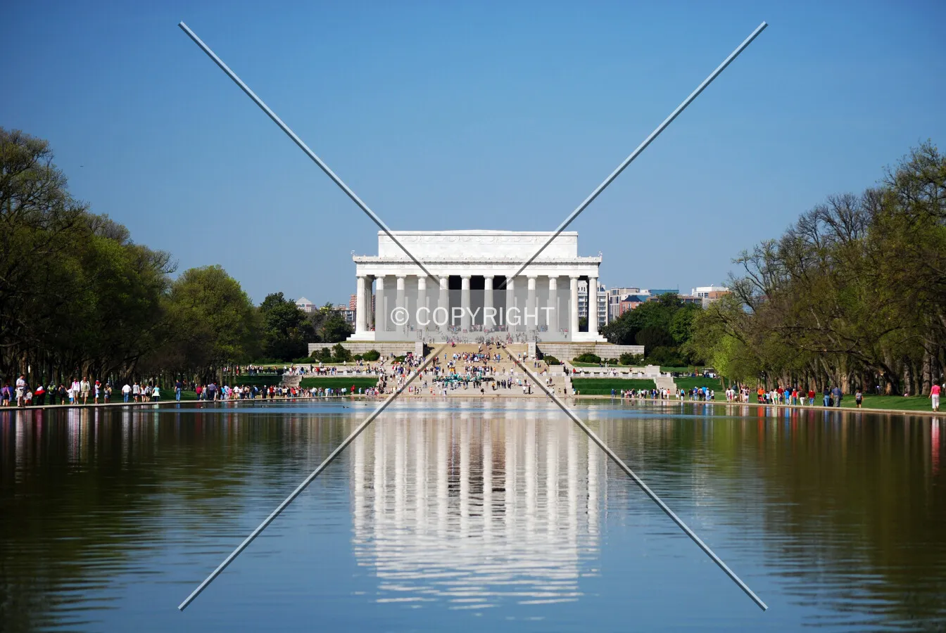 Looking westward along the reflecting pool