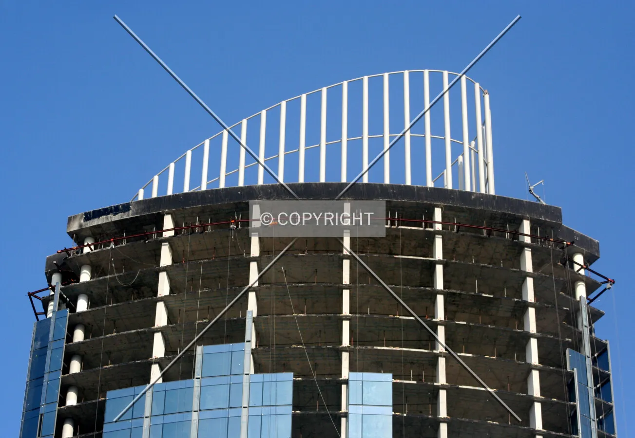 View of the facade progress