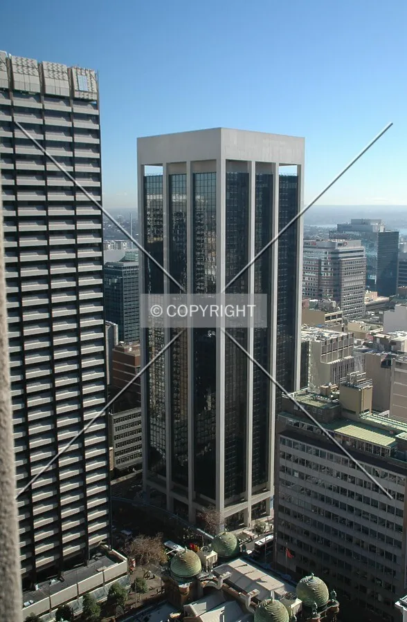 Elevated view from the southeast