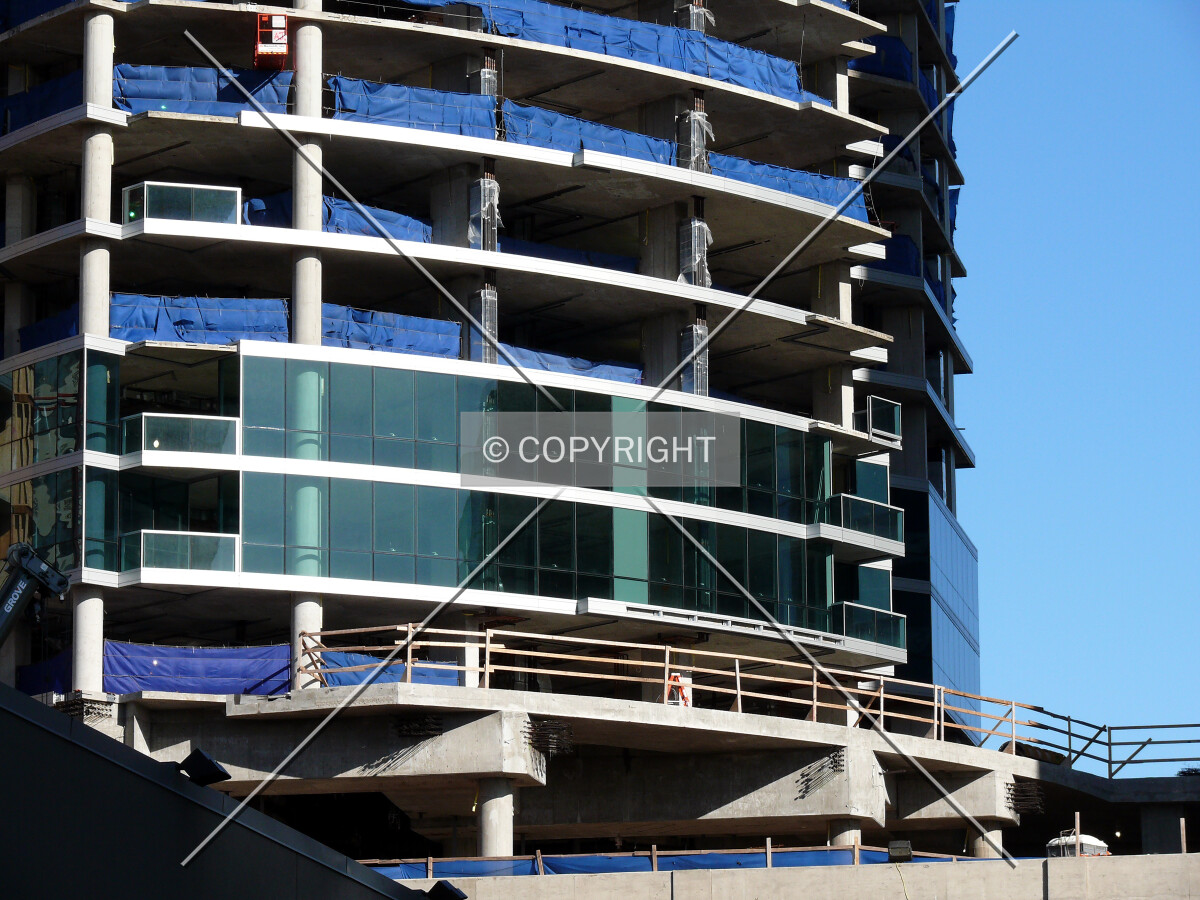 Glazing on the lower floors