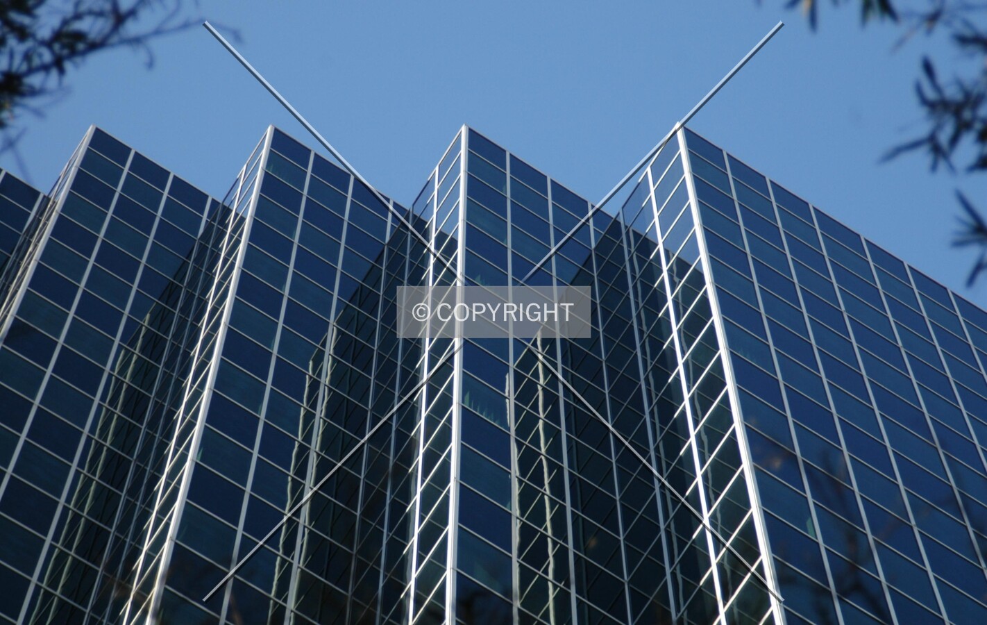 Looking up the northwest facade