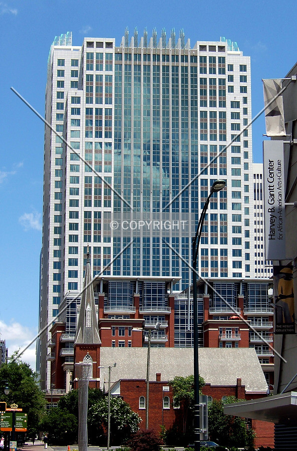 View from the southwest along Tryon Street