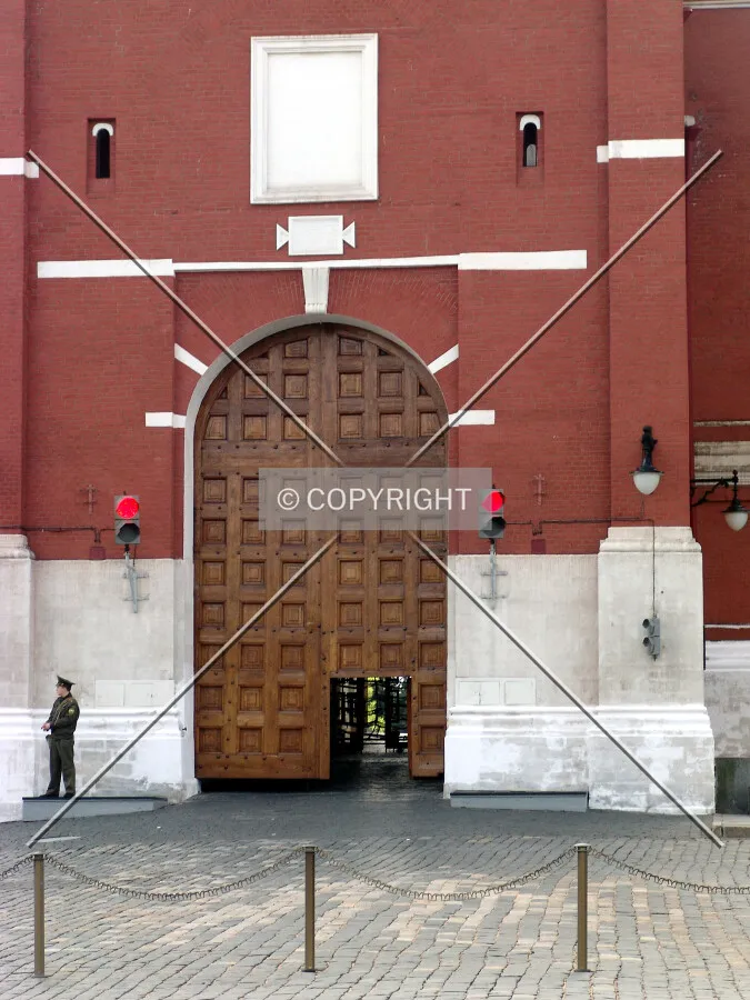 The Spasskiye Gate at the base