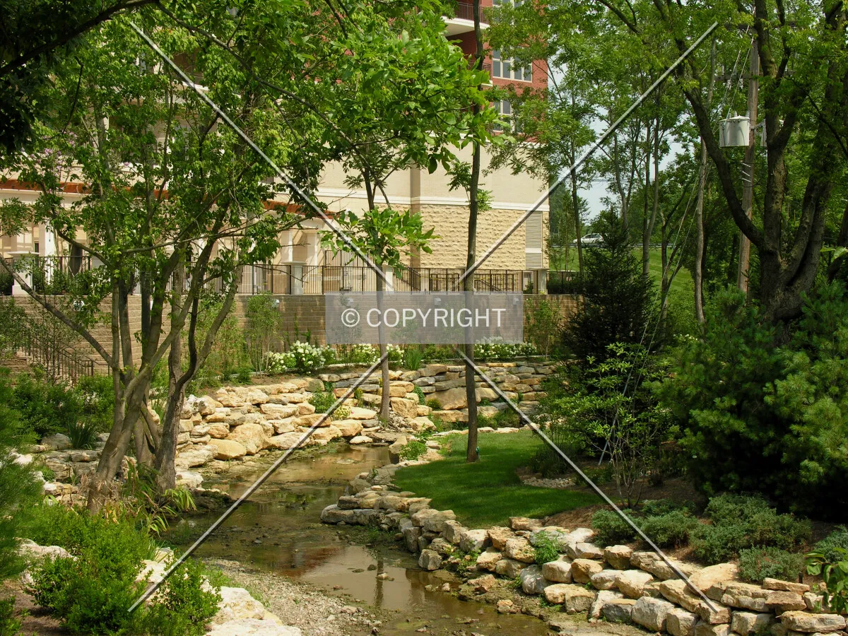 View of the landscaping on the south end