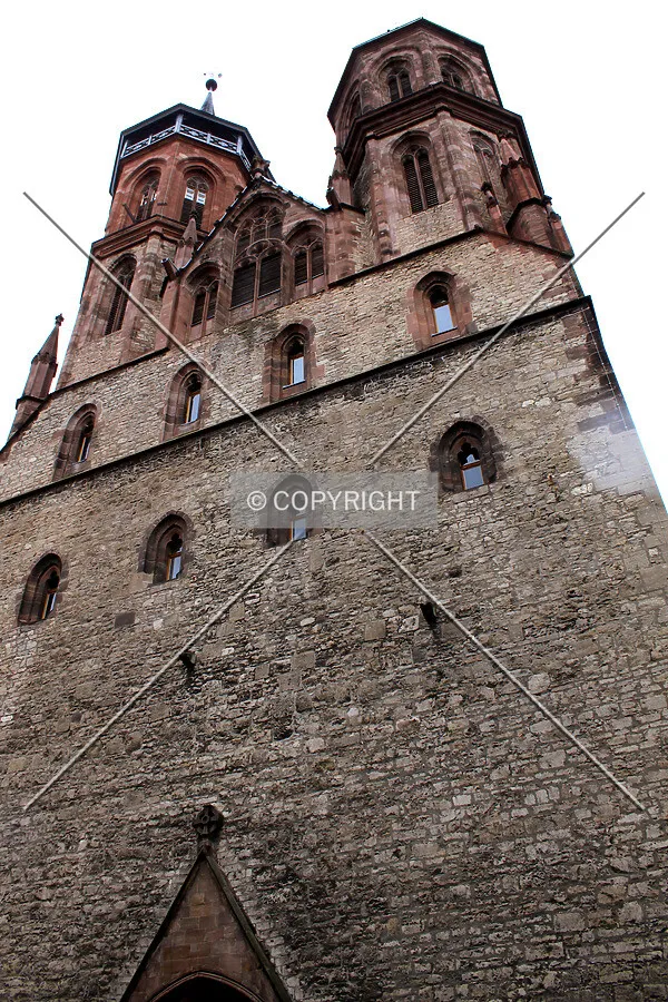 Looking up the west facade