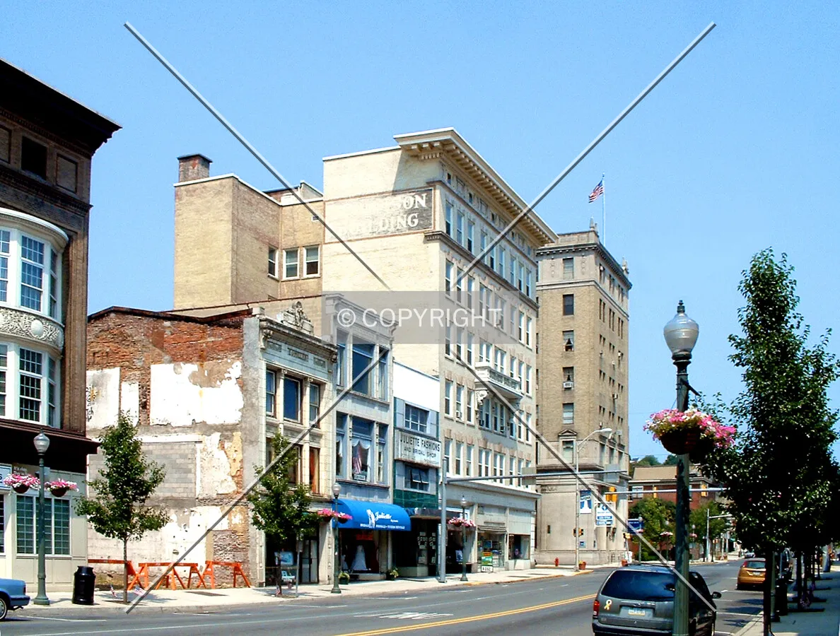 View from the southeast along Centre Street