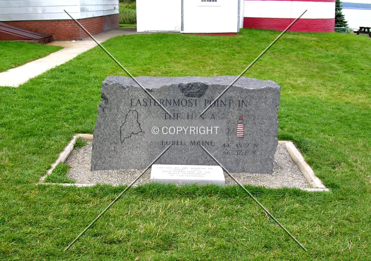 Marker noting its location as the easternmost point in the United States