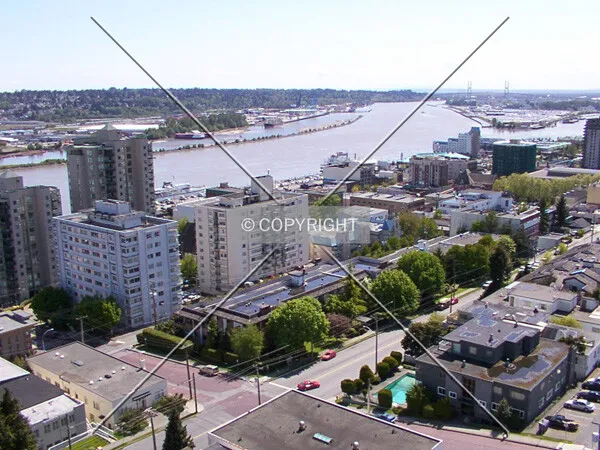 Fraser River, looking downstream over New Westminster