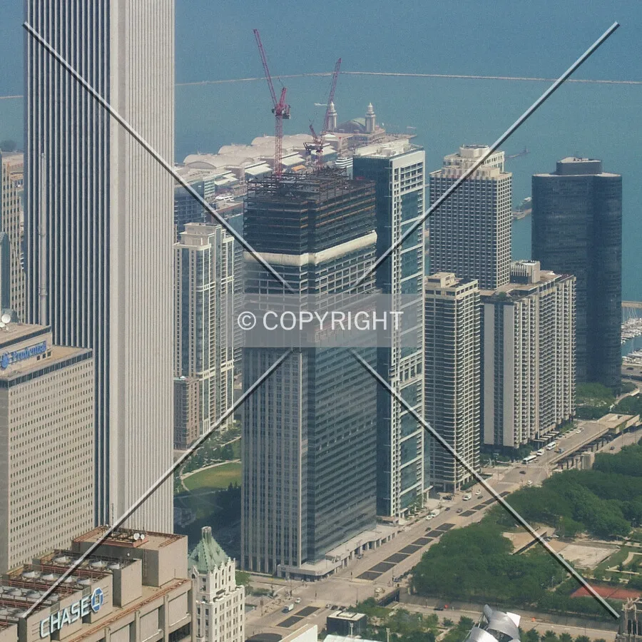 From the observation deck of Willis Tower to the southwest; August 29, 2008