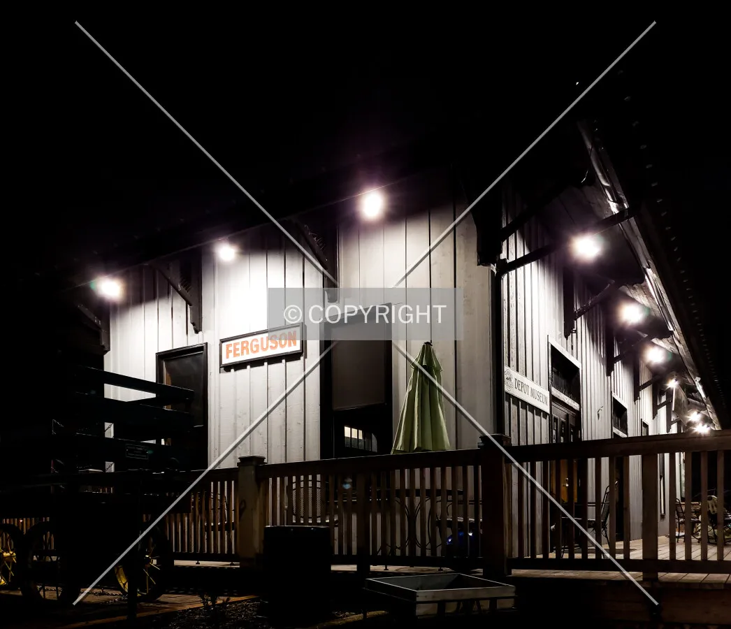View from the northwest at night; January 1, 2019