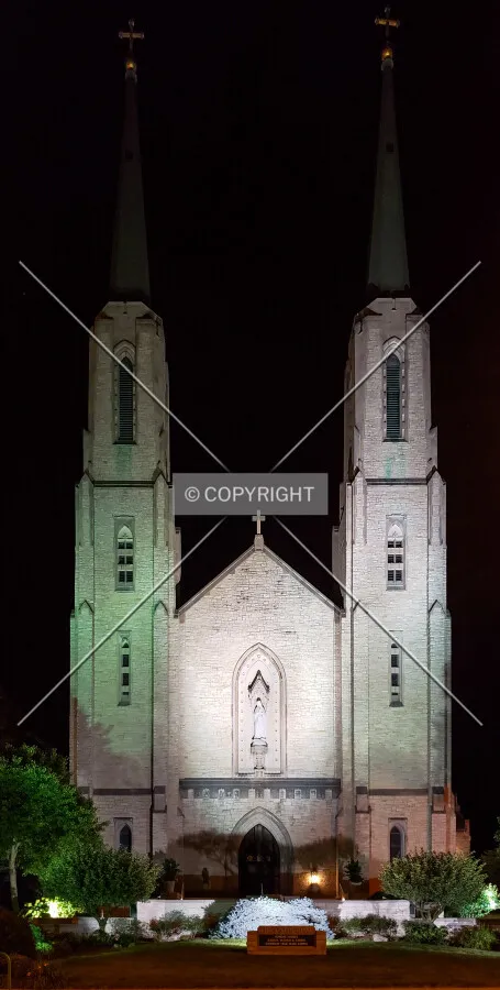 Night view from the west; August 10, 2019