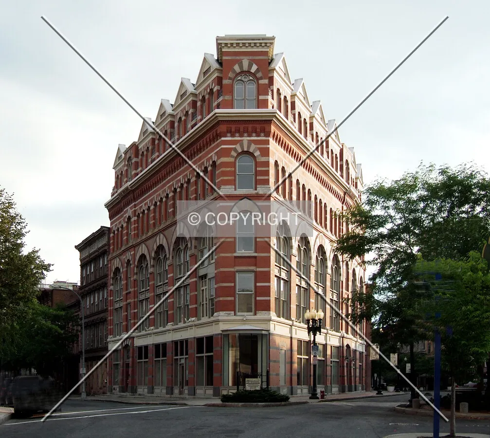 View from the northeast at 1st and River Streets