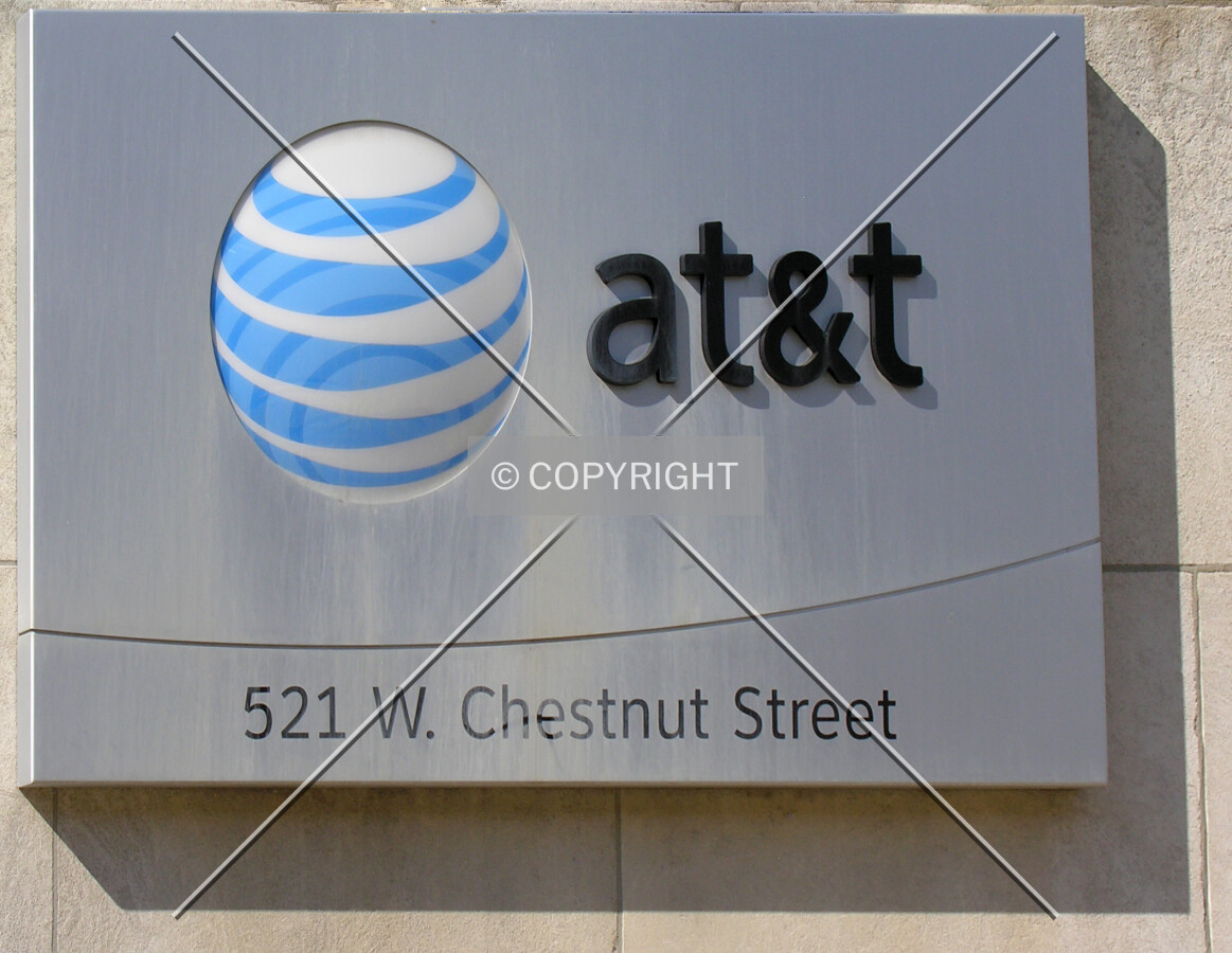 View of the building sign from the south