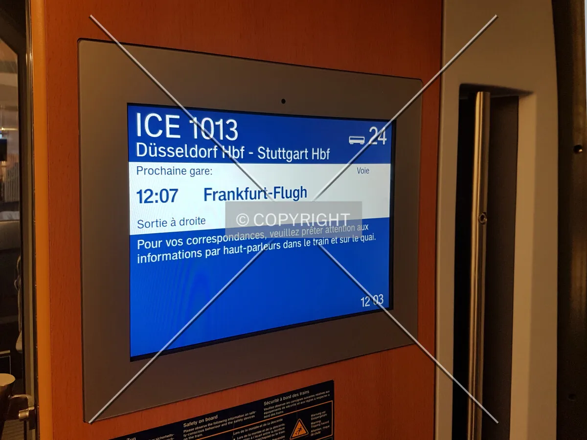 Inside an ICE train of Deutsche Bahn