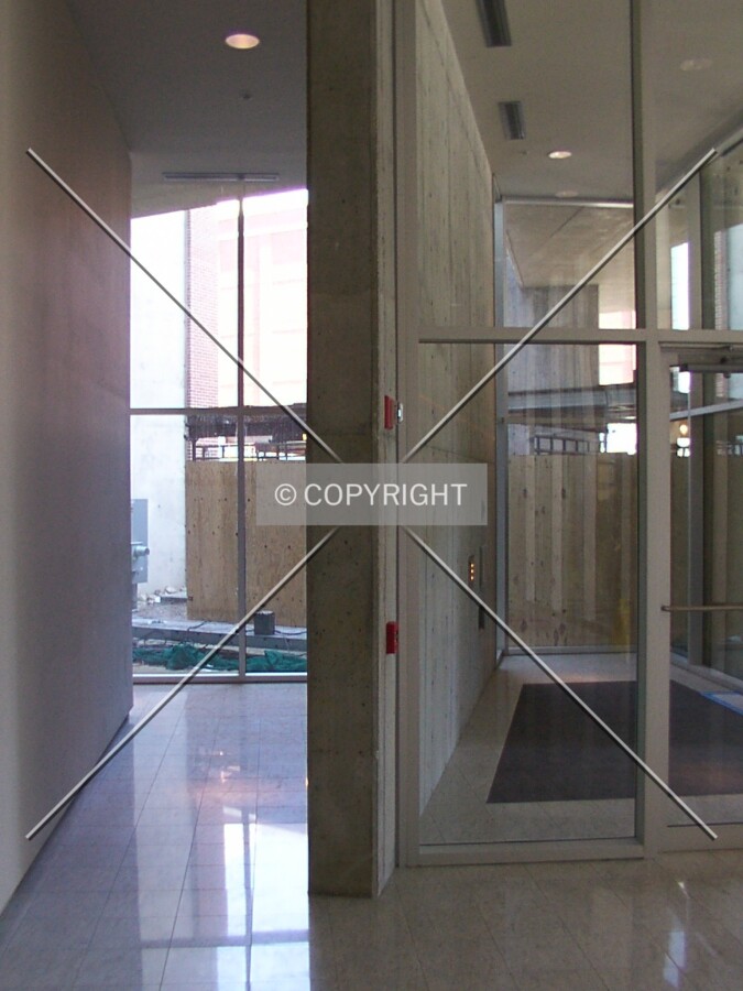 Passageway to the mail and party rooms