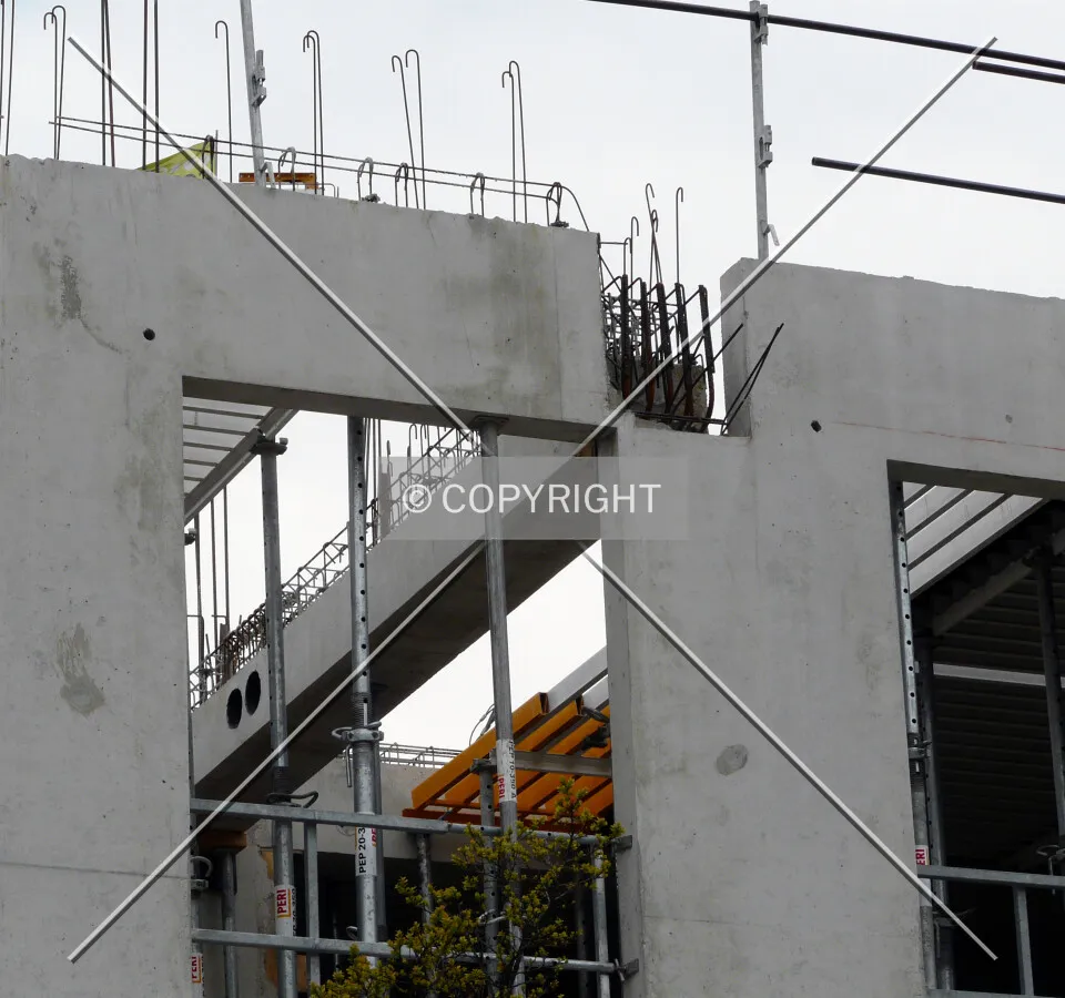 Precast concrete beam recently placed