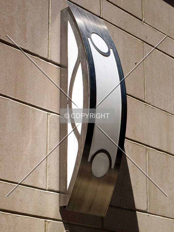 Light fixture over the sidewalk