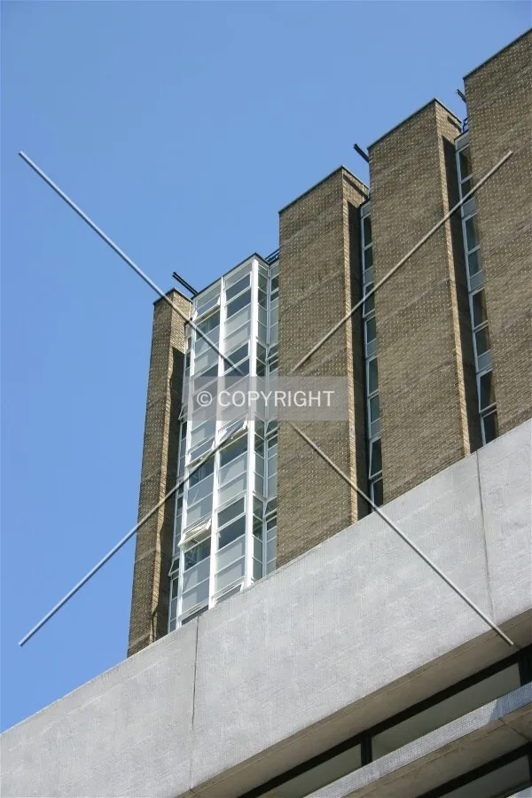Looking up at the Drury Lane elevation