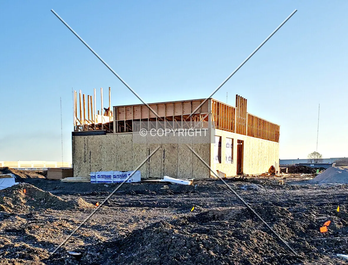 View from the southwest during construction; January 29, 2019