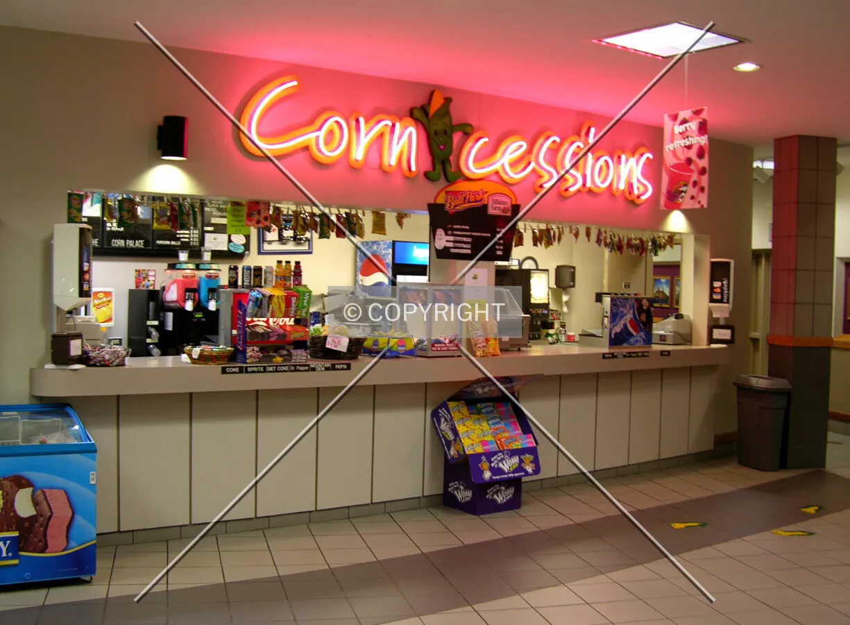"Corncession" stand in the main lobby area