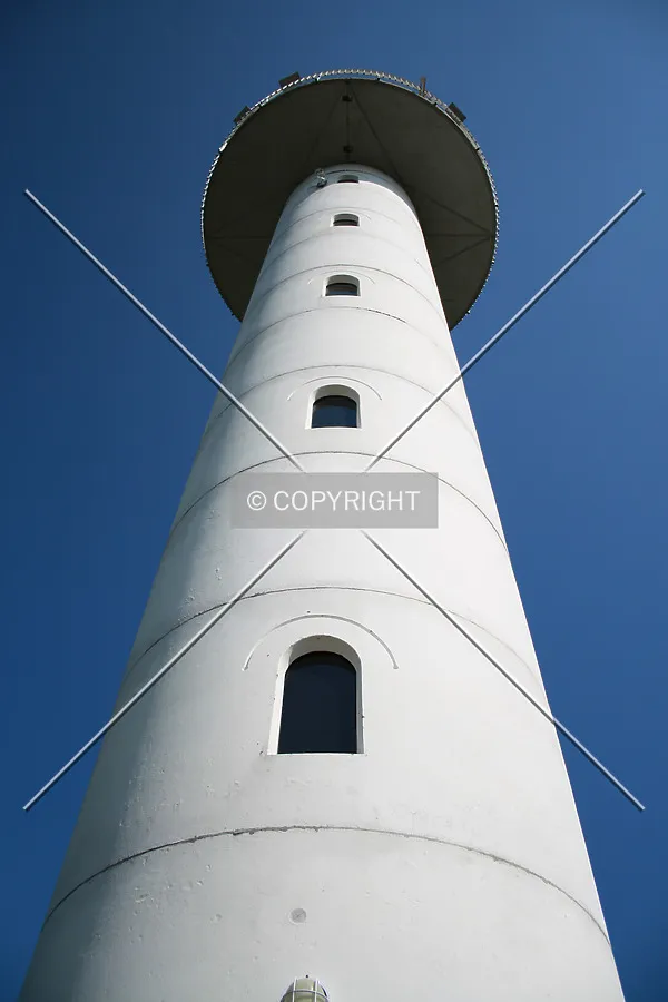 Looking up the lighthouse facade