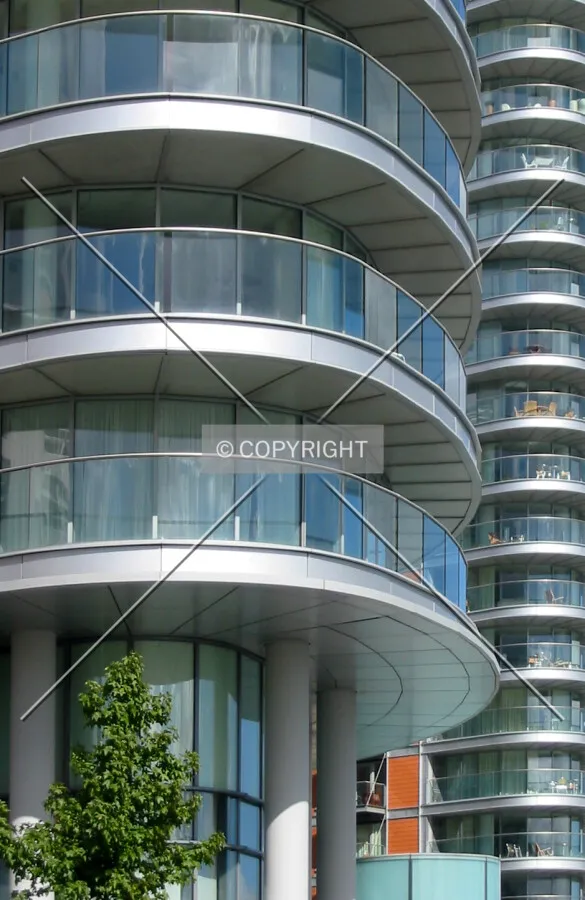 Detailed view of the balconies
