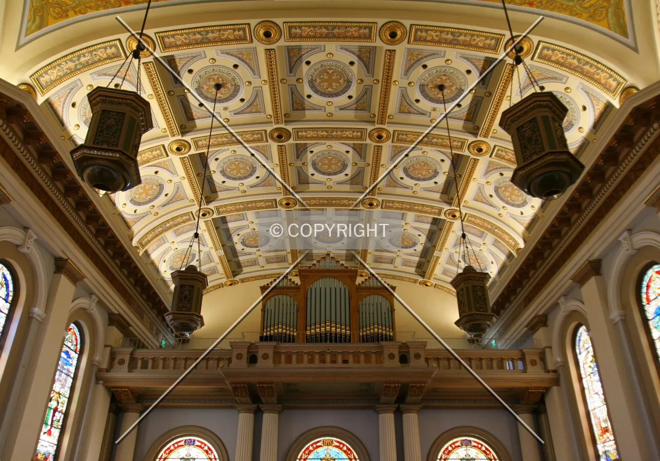 Part of the ceiling on the far west side of the Cathedral