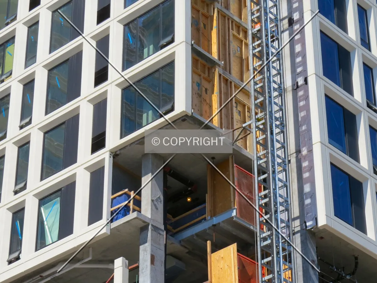 Cut out at 8th floor on northeast corner