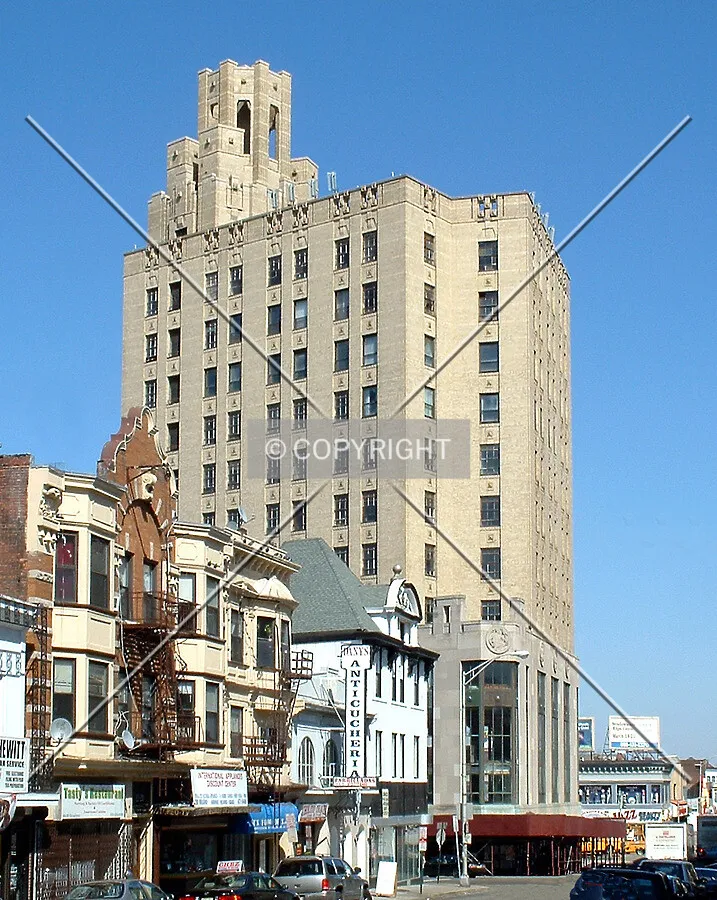 View from the southwest along Broadway