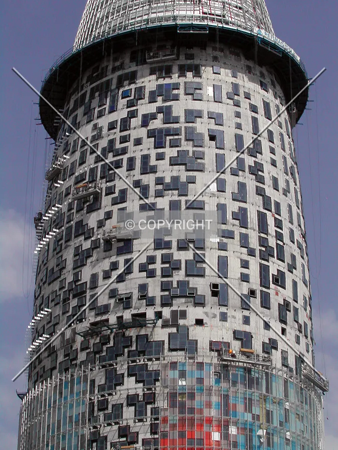 All concrete section with windows