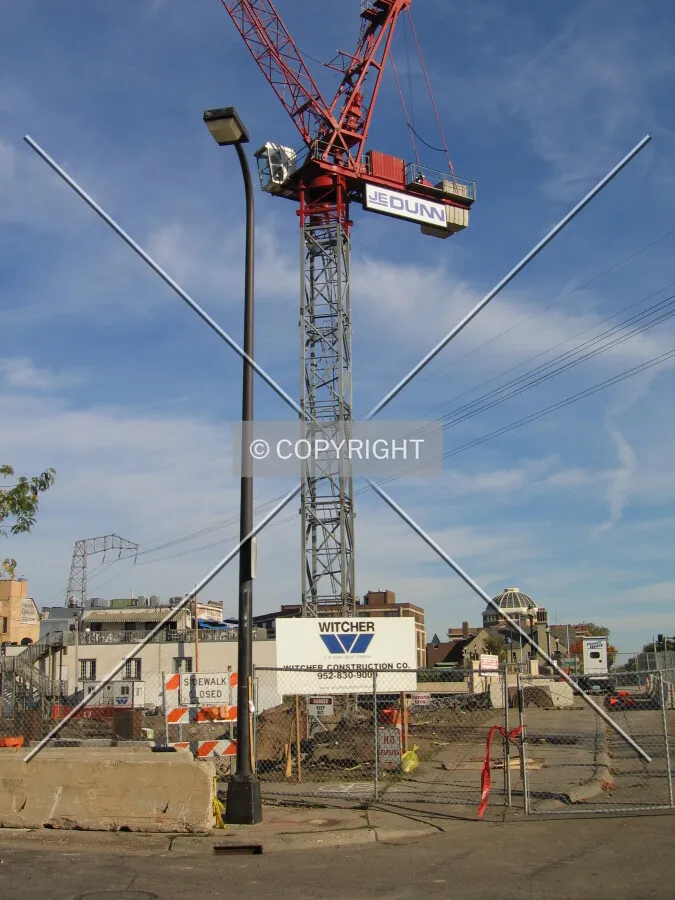 Tower crane early in construction