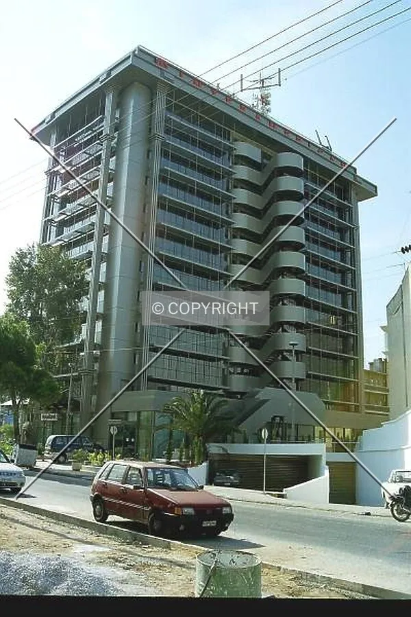 Rear view dispalying the recently added external spiral stairway