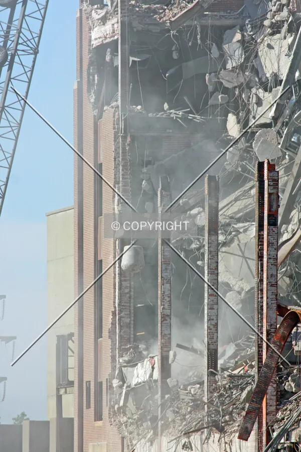 Detailed view of the east side demolition; August 11, 2011