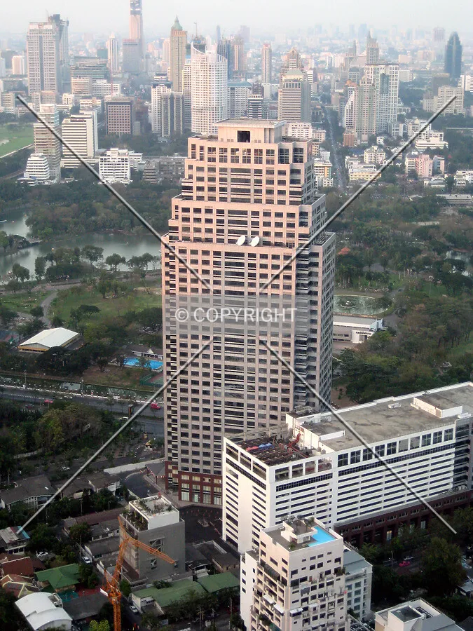 Set against downtown Bangkok from the Banyan Tree Hotel