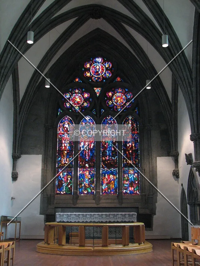 View of the stained glass window