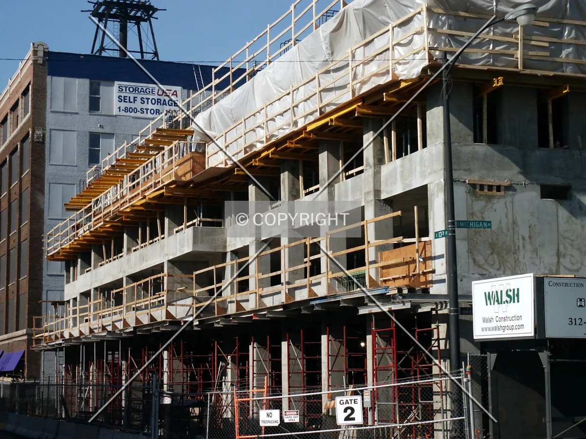 First 4 floors along 13th Street