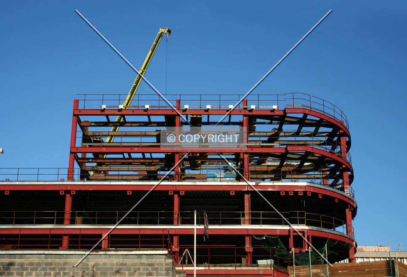 View of the construction progress