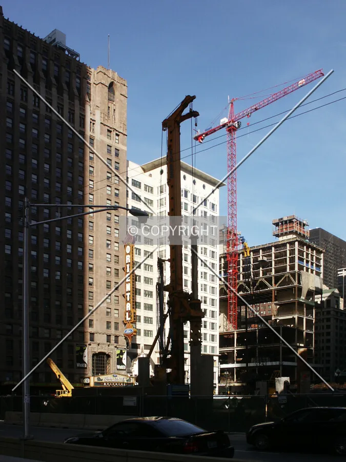 Silhouette of a foundation rig