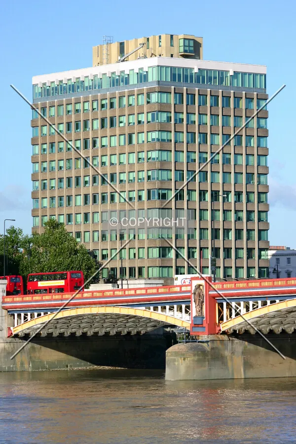 View north from St. George Wharf over Vauxhall Bridge