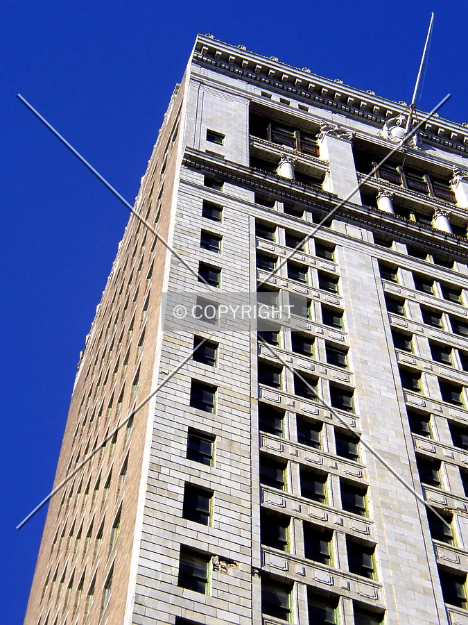 Detail of the upper floors on the southwest corner