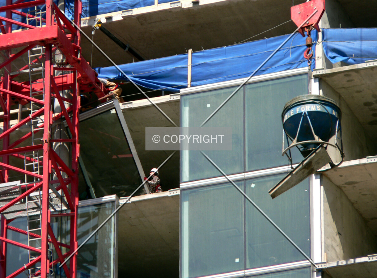 Concrete bucket passing window installers