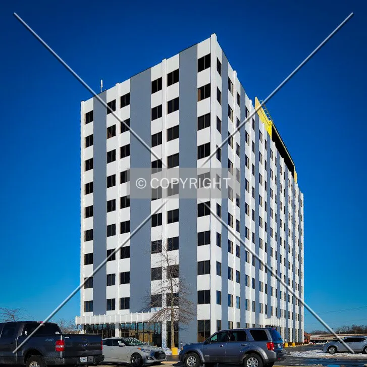 From the southwest during renovation