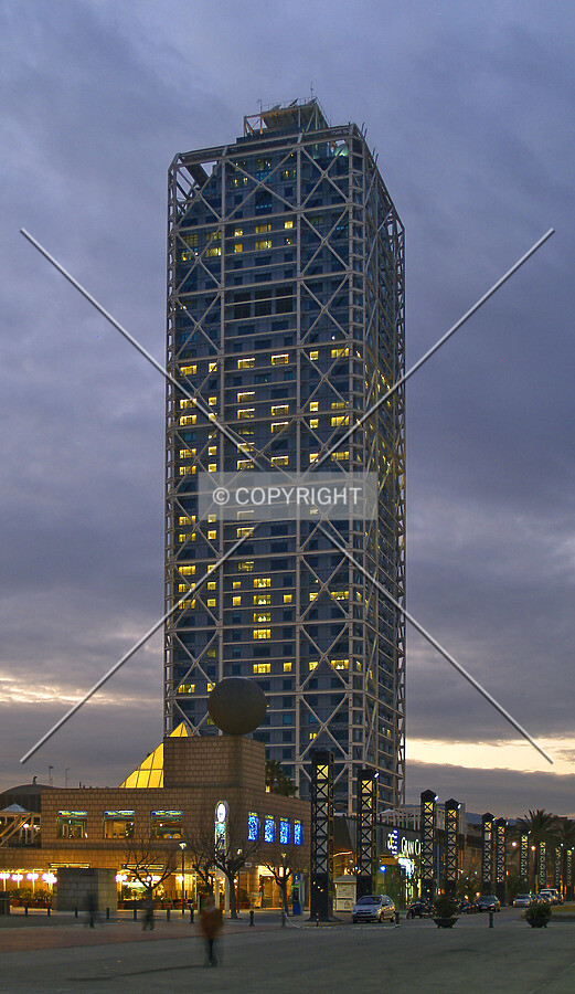 View from the east at dusk