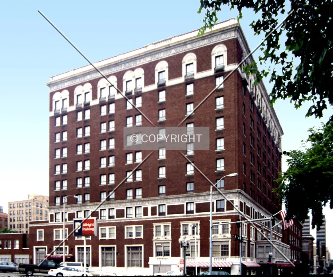 View from the southeast along Jefferson Street