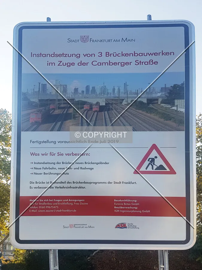 Construction sign - bridge renovation