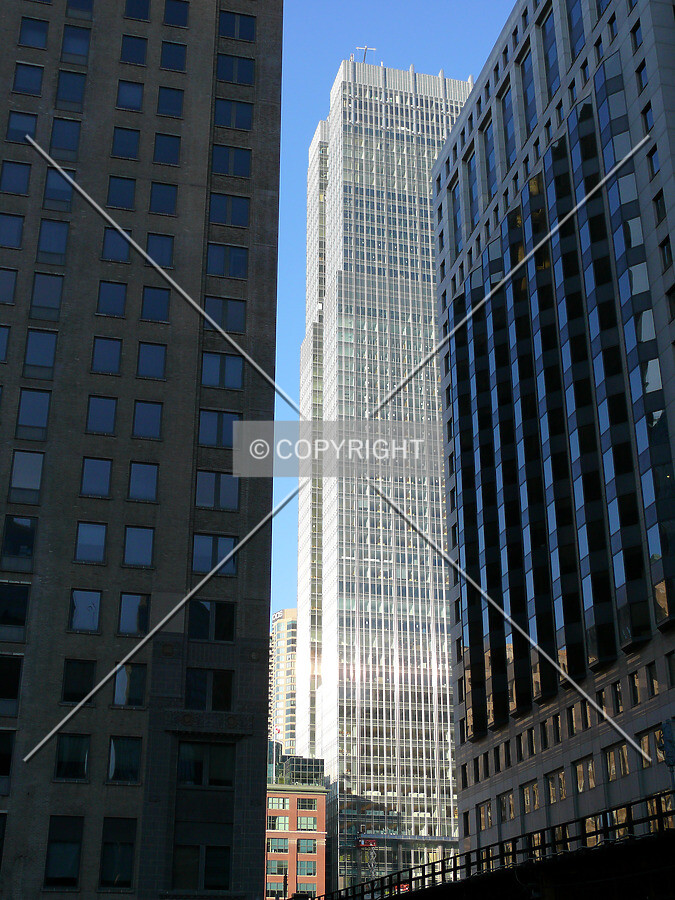 View to the north from Lake Street at Wells Street