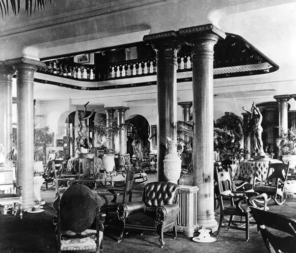 Vintage interior view, circa 1901