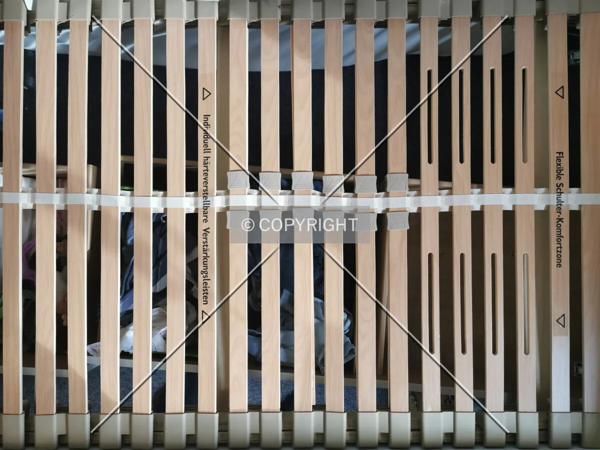 Slatted frame of a bed