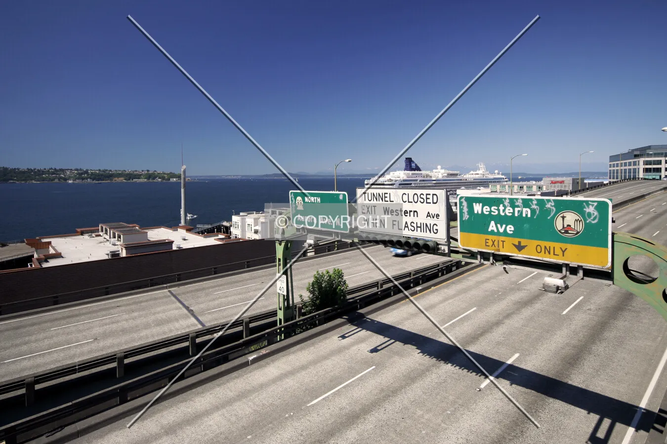 View towards the Puget Sound from downtown
