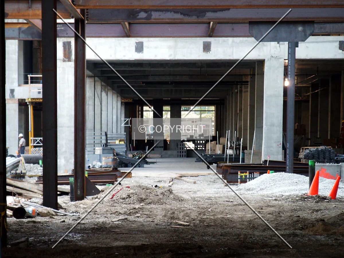 Looking south through the structure from Church Street